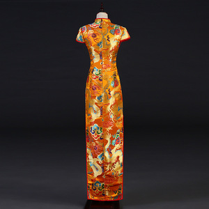 <span class=keywords><strong>Robe</strong></span> longue pour femmes du Nouvel An chinois, <span class=keywords><strong>robe</strong></span> rouge Cheongsams Qipao, <span class=keywords><strong>robe</strong></span> de <span class=keywords><strong>mariée</strong></span>, taille plus, <span class=keywords><strong>robe</strong></span> de soirée en soie satinée, dragon phénix - Product Image 6
