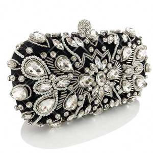 Herzförmige Clutch Strass Abendtaschen für Damen Frauen Abschlussball Gold Kristall Handtasche - Product Image 5