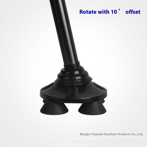 Béquilles légères télescopiques en alliage d'aluminium Tige rotative à un pied Bâton <span class=keywords><strong>de</strong></span> marche à double usage à quatre pattes pour la randonnée en caoutchouc - Product Image 4