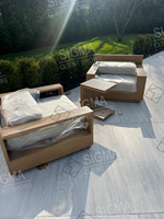 Mobilier d'extérieur de patio imperméable Table à manger en aluminium pour l'extérieur Ensemble table à manger et chaises de jardin pour 8 personnes