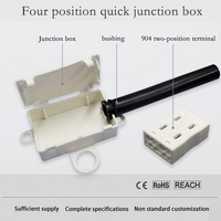 Boîtier de jonction d'alimentation et d'éclairage en ligne mini rapide à 4 pôles certifié ENEC KEMA-KEUR OP-022 avec passe-câble CE 450V 30A