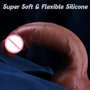 Heißer Verkauf Flüssigsilikon Riesiger Dildo Teleskopischer Wärmender Künstlicher Penis Sexspielzeug für Frauen - Product Image 6