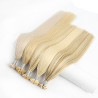 Extensions de cheveux vierges blondes lisses et douces, prêtes à être expédiées, avec pointe en kératine invisible, qualité suprême, donneur unique, pointe plate