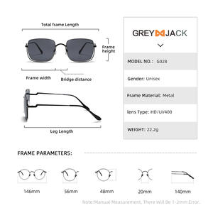 Nouvelles lunettes de soleil métalliques pour femmes G028 UV400 légères, monture carrée tendance, protection solaire classe 2, couleur or, verres PC - Product Image 5