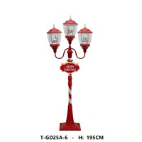 Nouvelle conception de lanterne à neige LED, triple lampadaire, 3 lampes avec musique pour la décoration des fêtes de Noël
