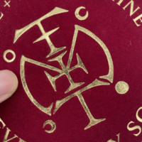 Hochwertige Maßgefertigte Samt-Aufkleber Selbstklebende Verpackungsetiketten für Kerzen Champagner Goldfolie Logo-Aufkleber