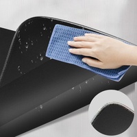 Tapis de souris gaming personnalisé avec image, bords cousus anti-frayage, tapis de bureau étendu, tapis de souris RGB noir avec effets lumineux, surface lisse