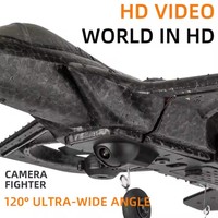 Drone de combat 4 axes 2,4 GHz avec cascades à 360°, caméra HD 480P, contrôle par application, transmission Wi-Fi en temps réel, télécommande et chargeur