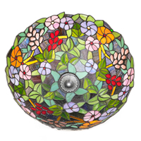 Remplacement d'abat-jour de style tifany de 16 pouces, abat-jour en verre coloré en forme de fleur de raisin couvercle de lampe tiffanny adapté aux lampes de table