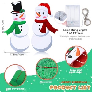 Linda Decoración Navideña de Muñeco de Nieve para Jardín, Material PP, Adornos de Invierno para Césped, para la Temporada Festiva - Product Image 3