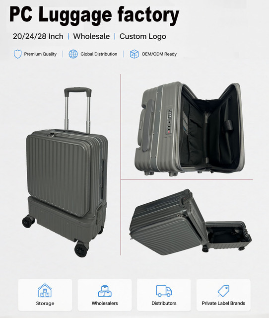 OEM ODM Custom PC Luggage Custom Logo/Size/Texture Hard Shell Spinner Travel Trolley Case factory directly