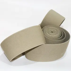 HENGDA Customized Army Navy Color Woven Twill Plain High Stretch Stiff Polyester Elastic Strap