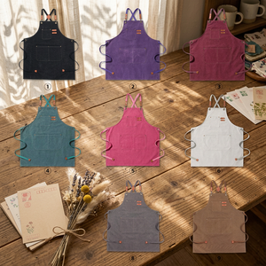 Tablier en toile avec taille réglable, plusieurs couleurs, pour la cuisine, vente en gros, tablier de barbier professionnel en cuir personnalisé pour la coiffure - Product Image 1