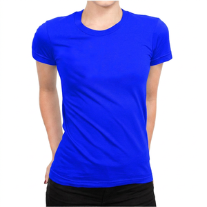 T-shirt en coton biologique pour femmes, col rond, manches courtes, uni, écologique, vêtements décontractés - Product Image 2