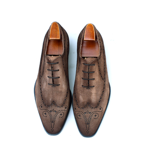 Nouvelles Chaussures Habillées Oxford de Luxe pour Hommes en Cuir Véritable Italien Faites à la Main Marron Noir pour Mariage et Affaires - Product Image 6