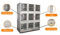 Clinic Luxury Classic Heavy Duty Modular Stainless Steel Pet Dog & Cat House Solid Wall Cage