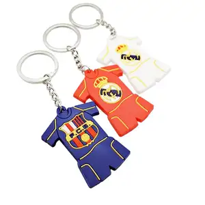 Customized OEM rubber PVC football t shirt keychains