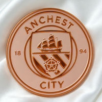 Patch en TPU 3D gaufré personnalisé en usine, logo transfert thermique, or métallisé, pour marques de vêtements et vêtements de sport