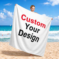 Serviette de plage en microfibre à impression numérique personnalisée en gros, absorbante, pour la natation et le bain, avec logo personnalisé, emballage cadeau, directement de l'usine