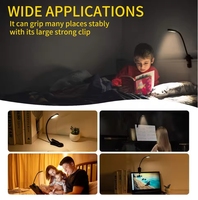 Lampe de lecture rechargeable Mini 7 LED Lampe de lecture 3 niveaux Blanc chaud et froid Lampe flexible à pince facile à lire Lampe de lecture de nuit dans le lit