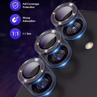 Protection d'objectif arrière Bling avec anneau métallique et verre 9H pour Samsung Galaxy Z Flip 8 7FE 6 5 Fold 8 7