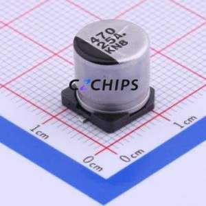 ตัวเก็บประจุอิเล็กโทรไลต์อะลูมิเนียมแบบ SMD รุ่น EEE1EA471UAP ขนาด D10xL10.2 มม. ความจุ 470uF ค่าความคลาดเคลื่อน 20% แรงดันไฟฟ้า 25V กระแสไฟฟ้า 380mA ความถี่ 120Hz - Product Image 1