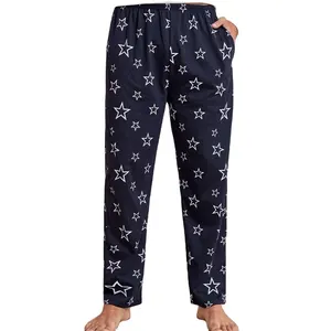 Wholesale Star Print Pajama Pants Cotton Blend Man Trousers Men Sleep Cotton Plaid Sleepwear Flannel Lounge Pants