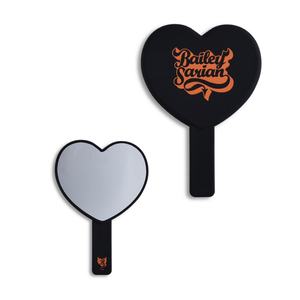 Espejo de Mano Portátil con Forma de Corazón, Color Negro ABS, Marca Privada, Ideal para Viajes - Product Image 2