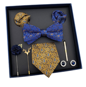 Conjunto de Corbata de Seda de Lujo Hecha a Mano con Pañuelo de Bolsillo y Lazo, con Caja de Regalo - Product Image 6