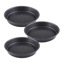 Plaques de cuisson pour pizza rondes antiadhésives en acier au carbone multicouche de 6/7/8 pouces, épaisseur 0,8 mm, écologiques, pour barbecue