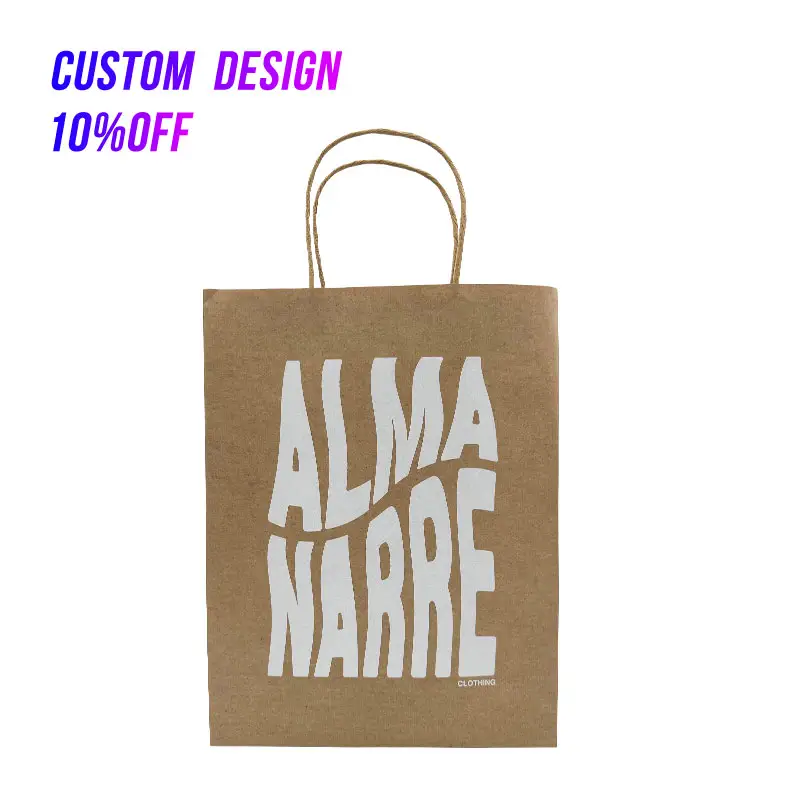 Factory direct supply custom logo accessories necklace gift luxury boutique kraft paper packaging bags