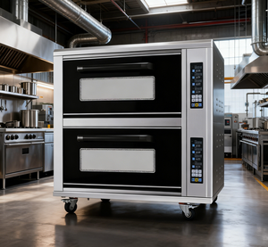 <span class=keywords><strong>Four</strong></span> électrique multifonctionnel commercial à deux niveaux, deux plateaux, grand <span class=keywords><strong>four</strong></span> à gâteaux, pain, pizza, fruits, minuterie intelligente, vapeur 0-350 - Product Image 1