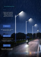 Lampadaire solaire LED IP65 tout-en-un, best-seller transfrontalier, pour éclairage extérieur, maison, cour rurale, avec capteur de mouvement et télécommande