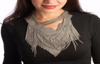 Collier ras de cou en mailles de cotte de mailles en acier inoxydable argenté personnalisé pour collier