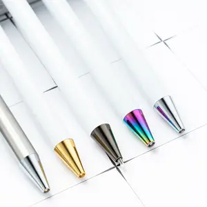 DIY Blank Click Golden Holographic Washi Epoxy Glittering Vinyl Wrap White Pen For Custom UV DTF Transfer Pens