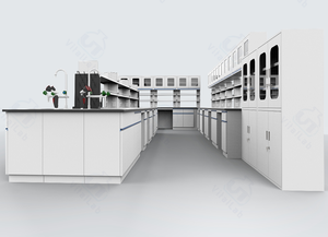 Grande capacité de roulement Table centrale de laboratoire facile à installer banc mural étagère évier pour l'école équipement de laboratoire de table monté au sol - Product Image 3