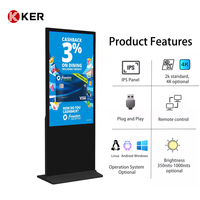 Kiosco Digital de Pie con Pantalla Táctil LCD de 55 Pulgadas, con Wifi y Software CMS