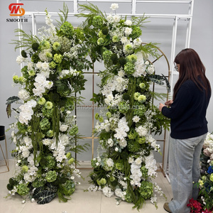 Suave Hortensia verde arreglo de <span class=keywords><strong>flores</strong></span> artificiales telón de fondo de boda flor <span class=keywords><strong>arco</strong></span> roto para decoración de pasillo - Product Image 3