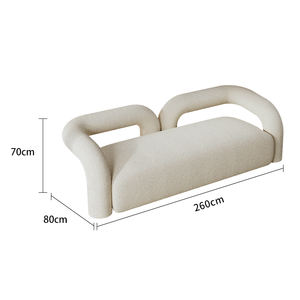 Divano Nordico di Lusso Leggero per Piccole Famiglie, Moderno e Semplice, in Flanella Bianca, per Soggiorno, Salone di Bellezza e Negozio di Abbigliamento - Product Image 6