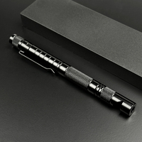 Stylo tactique multifonction 4-en-1, outils de camping en plein air, matériaux en aluminium avec boussole, brise-vitre