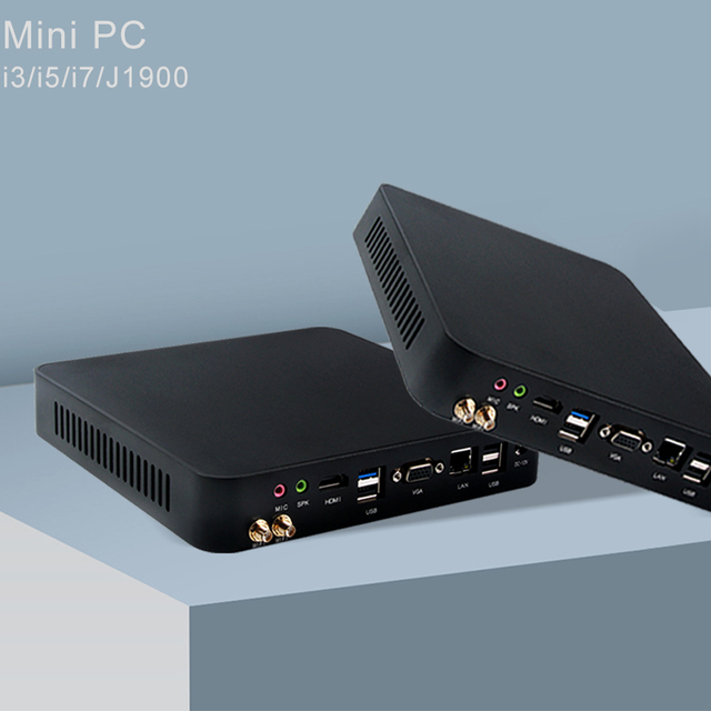 Fanless AMD4 AMD5 A300 Mini Desktop PC Dual LAN 4 Mini Gaming PC Ryzen 7/9 with DDR5 DDR4 MSATA M.2 AIS PC