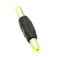 Adaptateur de conversion de courant continu, double connecteur mâle-mâle 5,5x2,1 mm, jaune
