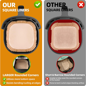 100 unidades de papel de horno apto para freidoras de aire, papel para cocinar saludable, compatible con freidoras de aire, papel impermeable para freidoras de aire - Product Image 4