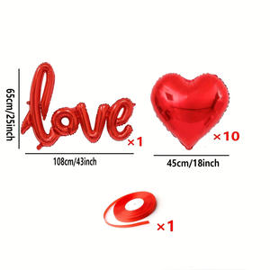 Best-seller Saint Valentin Rouge Aluminium Ballon Set Amour Conjoint Tanabata Décoratif Confession Proposition Fête Ballons - Product Image 6