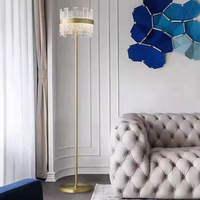 Lampe de sol en cristal moderne, décoration intérieure, éclairage design italien, abat-jour en cristal transparent, lampe de sol de luxe pour salon
