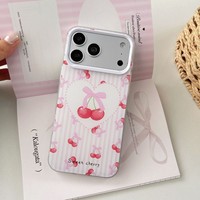 Coque de téléphone portable à motif floral cerise, design tendance, pour iPhone 18 Pro Max, 17 Air, 16 Plus, 15, 14, impression, protection antichoc.