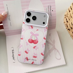 Coque de téléphone portable à motif floral cerise, design tendance, pour iPhone 18 Pro Max, 17 Air, 16 Plus, 15, 14, impression, protection antichoc. - Product Image 5