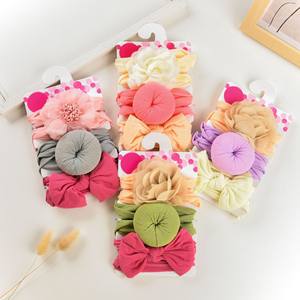 ソフトストレッチヘッドラップボウ弾性ナイロンヘッドバンドベビーボウヘッドバンド赤ちゃん女の子用おくるみヘアアクセサリー - Product Image 5