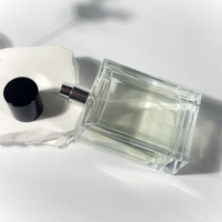 Rectangle Rectangulaire Clair Plat Vide Bouteille De Parfum Conteneur Cosmétique Bouteille D'huile Essentielle Bouteille De Parfum De Voiture 100ml