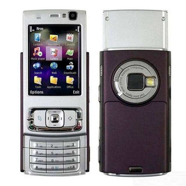Factory Direct Wholesale of Original N95 GSM 3G GPS WIFI Camera Slider Unlock Candybar Button Feature Phone
